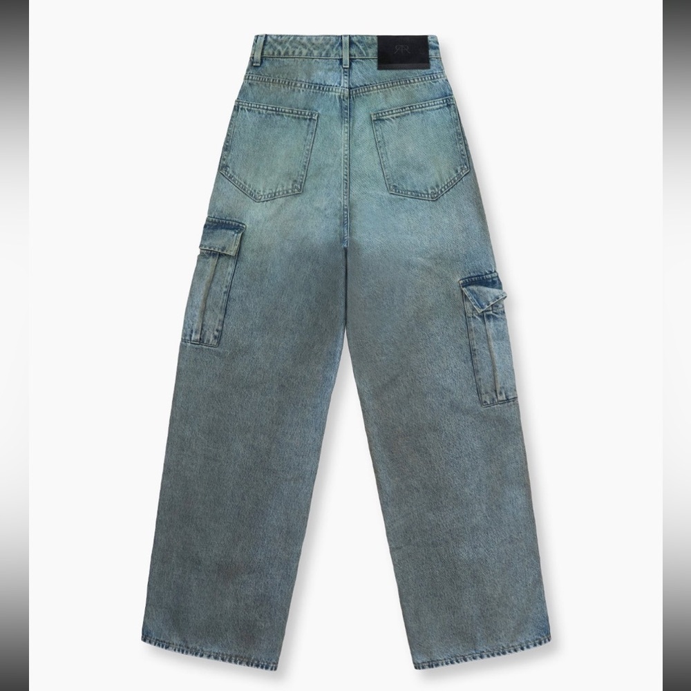 NWT RtA Wide-Leg Cargo Jeans Sz 27 - Picture 4 of 16